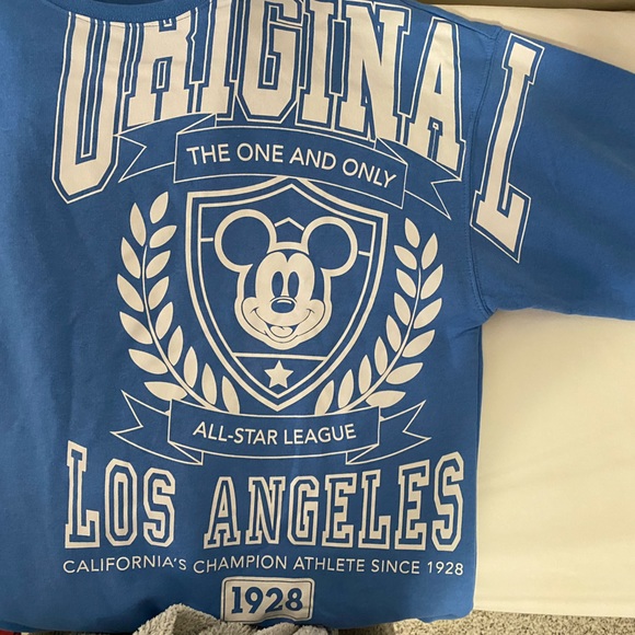 Disney Mickey Mouse Blue & White Oversized Sweatshirt Size Large - Picture 3 of 4